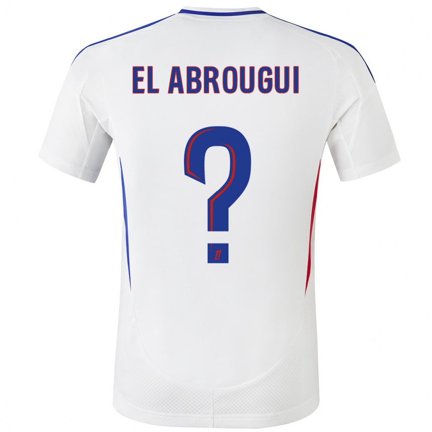 גברים כדורגל Wassim El Abrougui #0 לבן כחול ג'רזי ביתית 2024/25