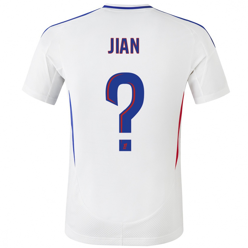 גברים כדורגל Tao Jian #0 לבן כחול ג'רזי ביתית 2024/25