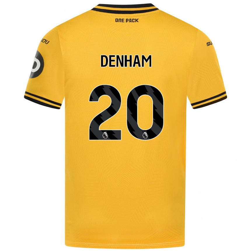 גברים כדורגל Ania Denham #20 צָהוֹב ג'רזי ביתית 2024/25