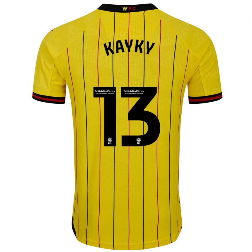 גברים כדורגל Kayky Almeida #13 צהוב שחור ג'רזי ביתית 2024/25