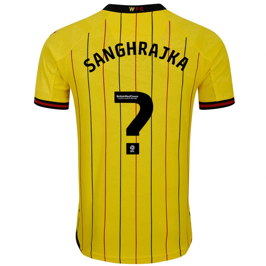 גברים כדורגל Amar Sanghrajka #0 צהוב שחור ג'רזי ביתית 2024/25