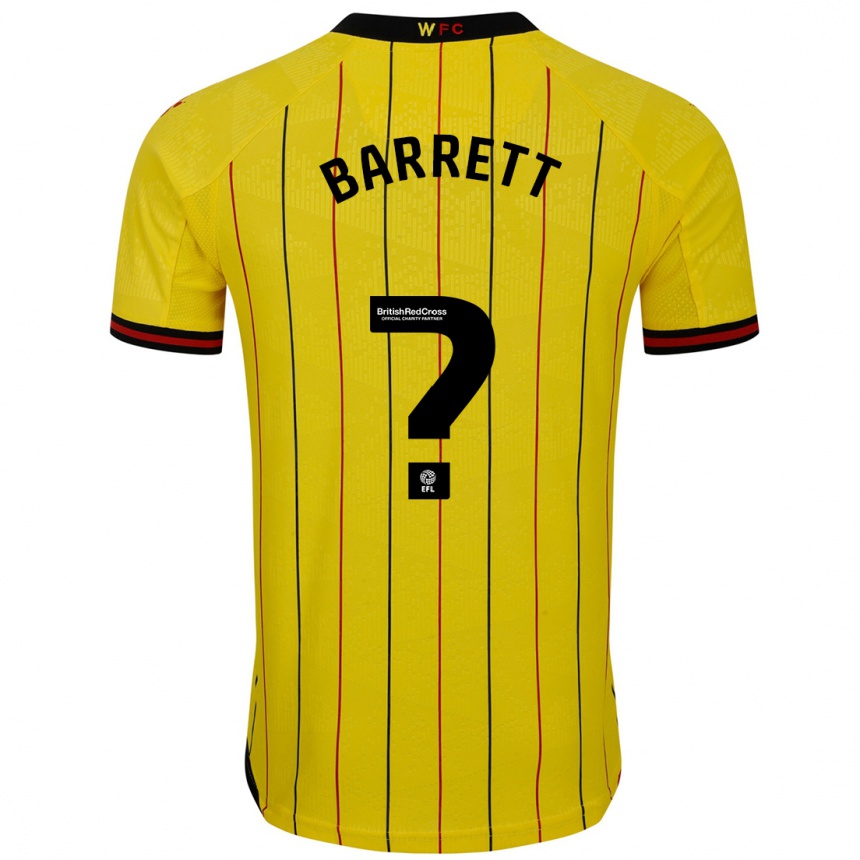 גברים כדורגל Hayden Barrett #0 צהוב שחור ג'רזי ביתית 2024/25