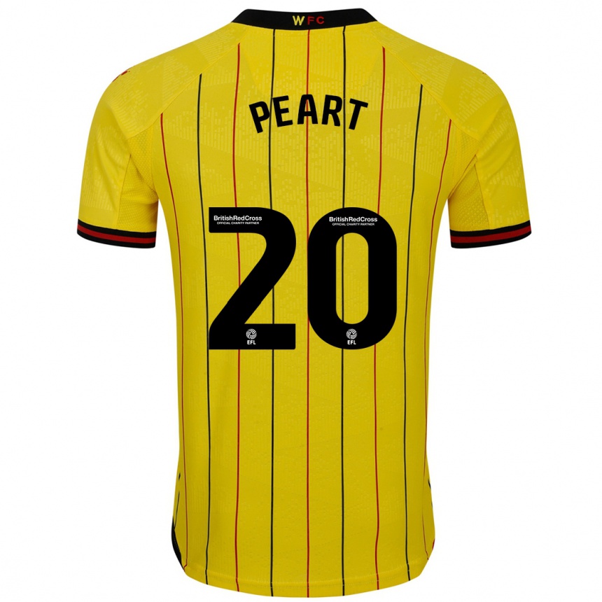 גברים כדורגל Kalani Peart #20 צהוב שחור ג'רזי ביתית 2024/25