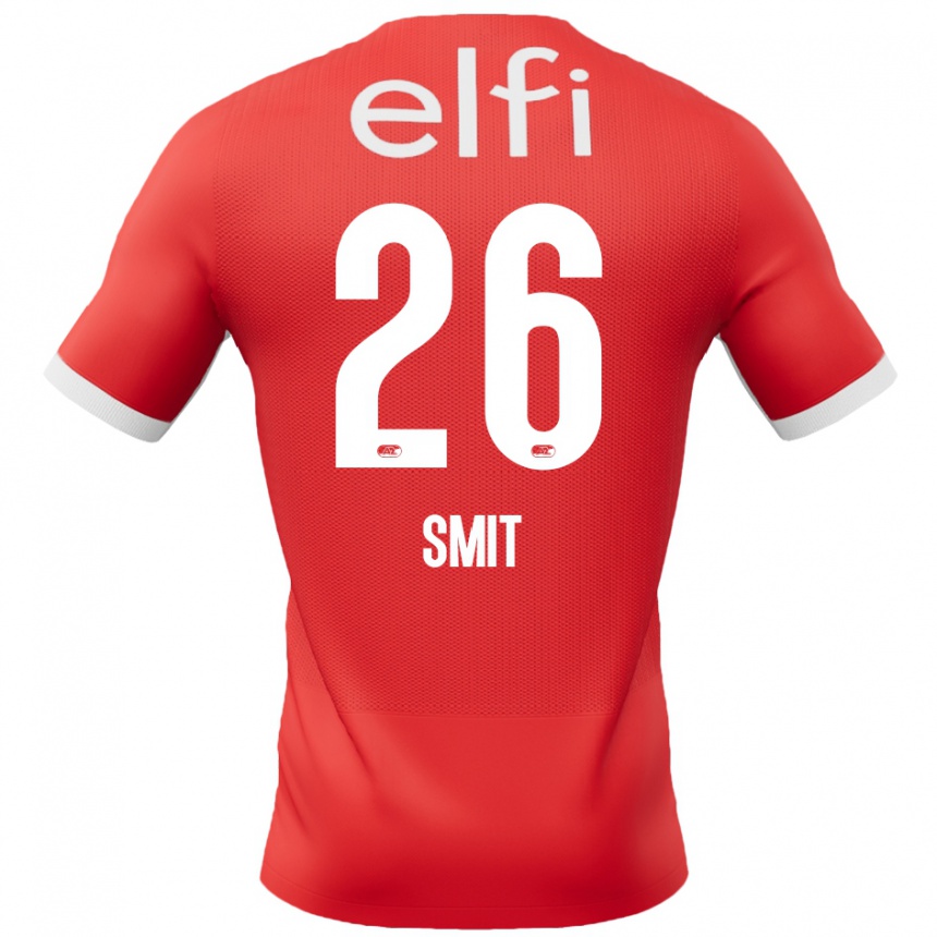גברים כדורגל Kees Smit #26 אדום לבן ג'רזי ביתית 2024/25