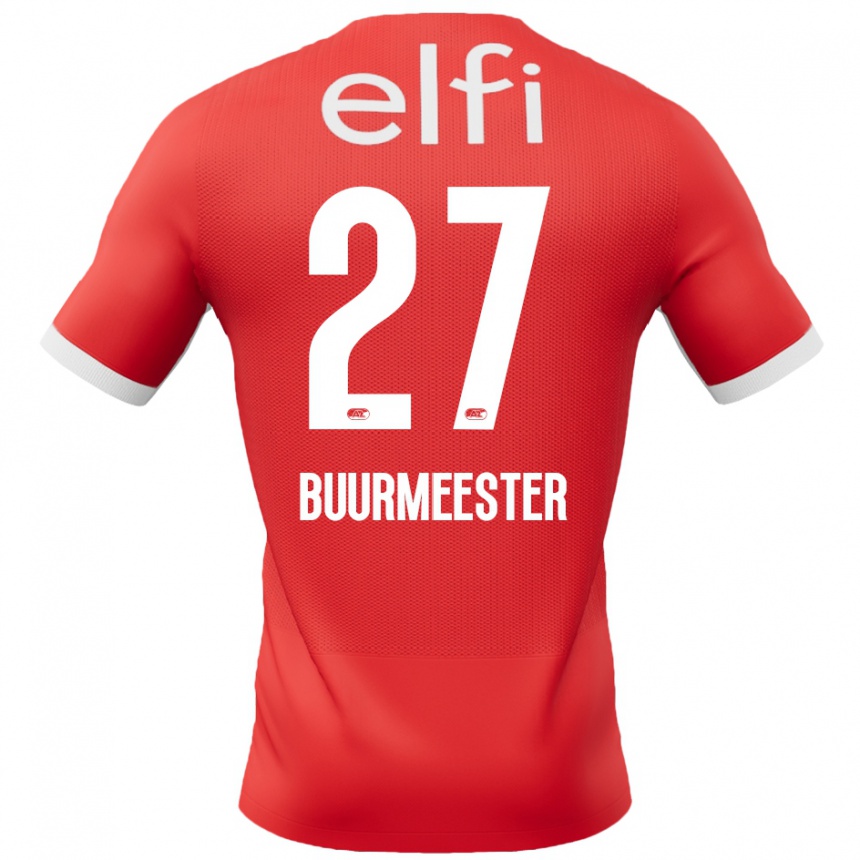 גברים כדורגל Zico Buurmeester #27 אדום לבן ג'רזי ביתית 2024/25