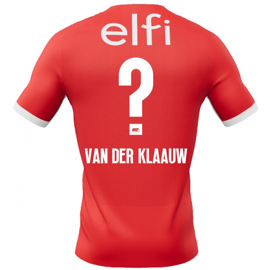 גברים כדורגל Deacon Van Der Klaauw #0 אדום לבן ג'רזי ביתית 2024/25