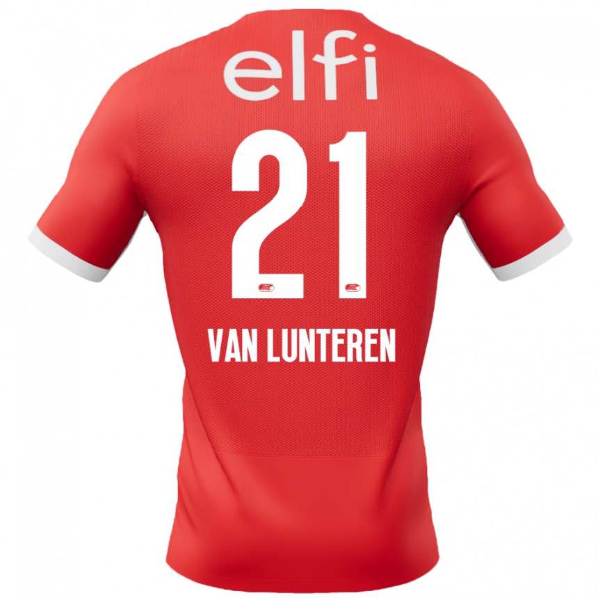 גברים כדורגל Desiree Van Lunteren #21 אדום לבן ג'רזי ביתית 2024/25