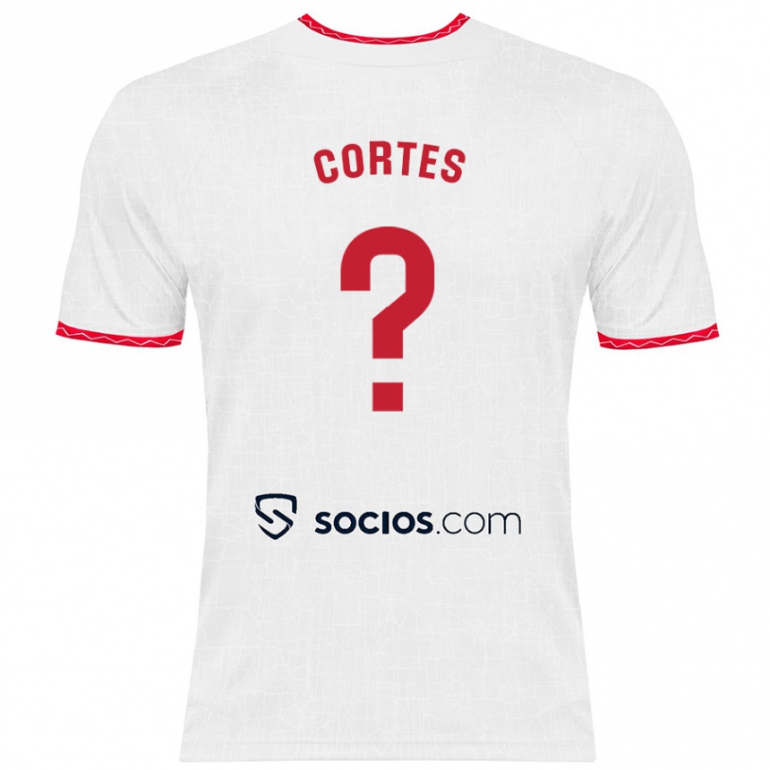 גברים כדורגל Millaray Cortés #0 לבן אדום ג'רזי ביתית 2024/25