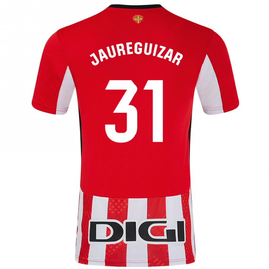 גברים כדורגל Mikel Jauregizar #31 אדום לבן ג'רזי ביתית 2024/25