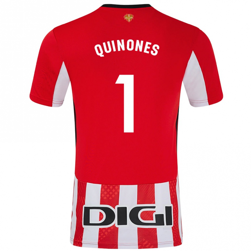 גברים כדורגל Mariasun Quiñones #1 אדום לבן ג'רזי ביתית 2024/25