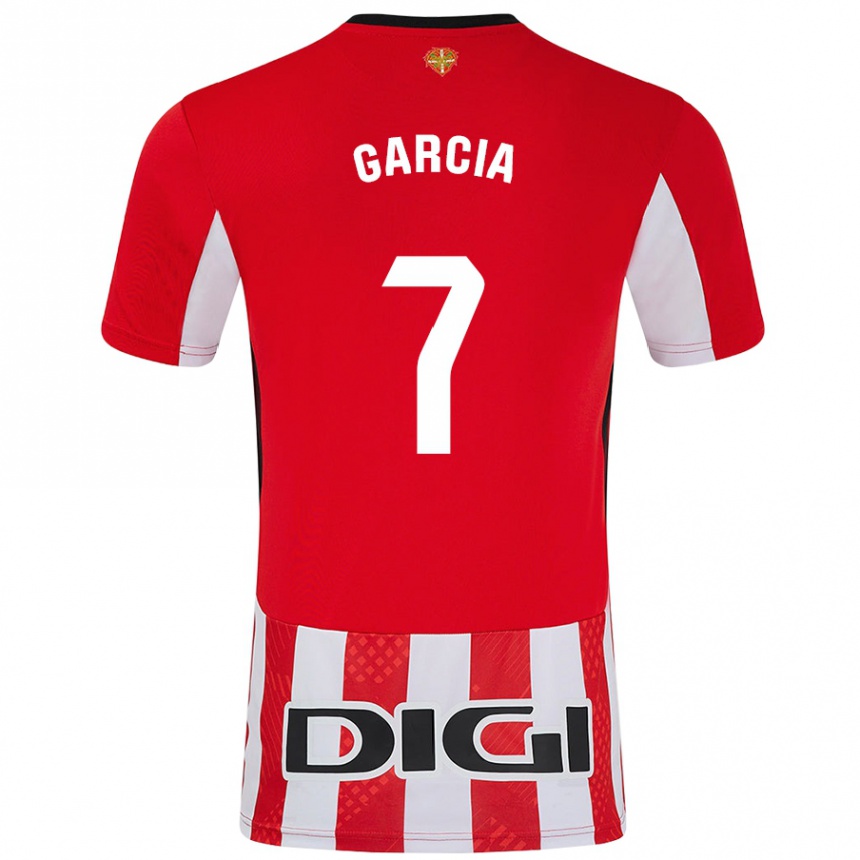 גברים כדורגל Nahikari García #7 אדום לבן ג'רזי ביתית 2024/25