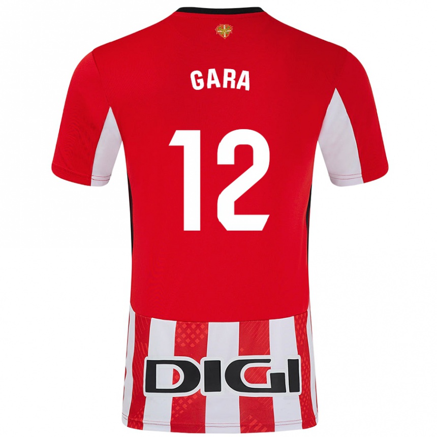 גברים כדורגל Gara #12 אדום לבן ג'רזי ביתית 2024/25