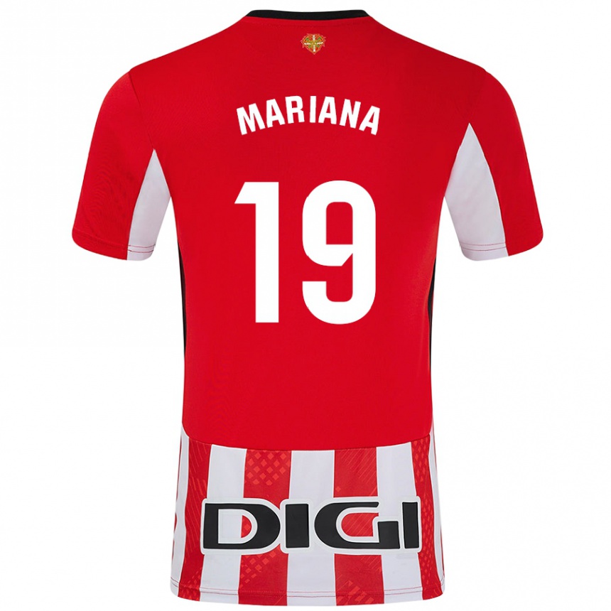 גברים כדורגל Mariana #19 אדום לבן ג'רזי ביתית 2024/25
