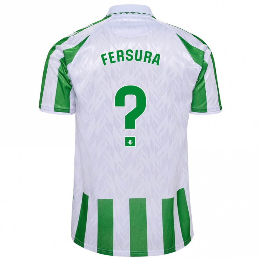 גברים כדורגל João Fersura #0 פסים ירוקים לבנים ג'רזי ביתית 2024/25