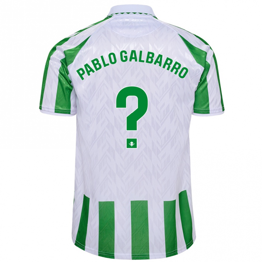 גברים כדורגל Juan Pablo Galbarro #0 פסים ירוקים לבנים ג'רזי ביתית 2024/25