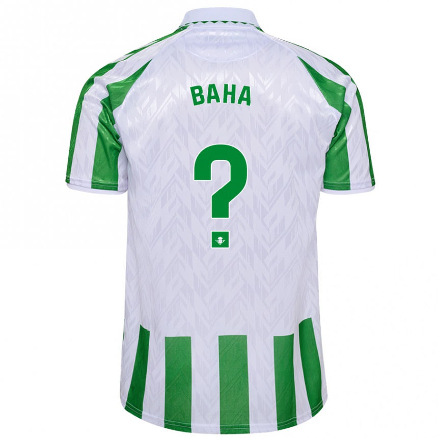 גברים כדורגל Ziyad Baha #0 פסים ירוקים לבנים ג'רזי ביתית 2024/25