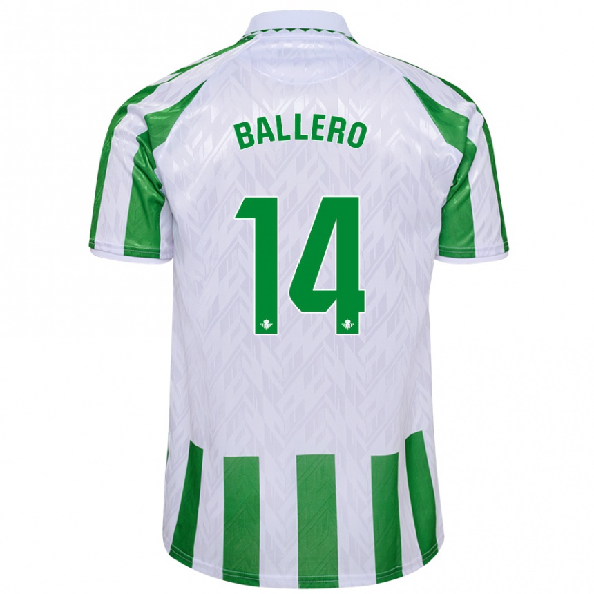 גברים כדורגל Sander Ballero #14 פסים ירוקים לבנים ג'רזי ביתית 2024/25