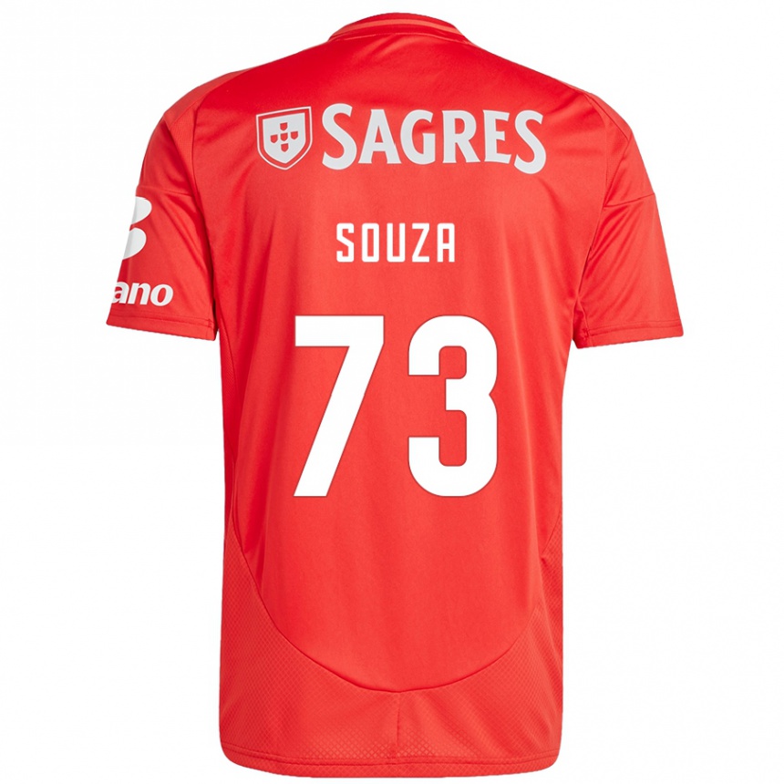 גברים כדורגל Beni Souza #73 אדום לבן ג'רזי ביתית 2024/25
