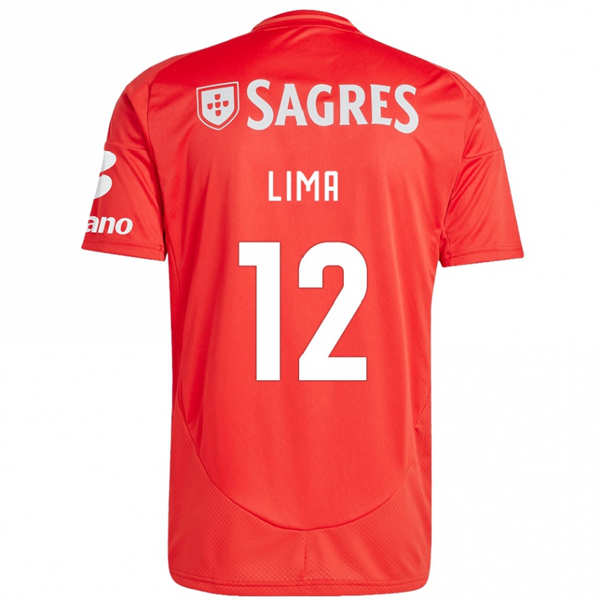 גברים כדורגל Thaís Lima #12 אדום לבן ג'רזי ביתית 2024/25