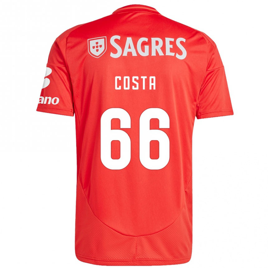 גברים כדורגל Rute Costa #66 אדום לבן ג'רזי ביתית 2024/25