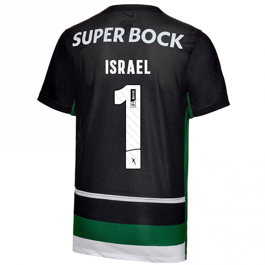 גברים כדורגל פרנקו ישראל #1 שחור לבן ירוק ג'רזי ביתית 2024/25