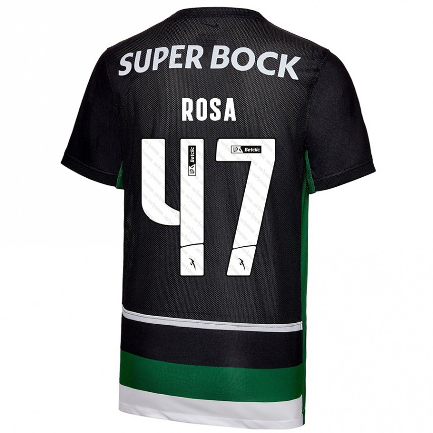 גברים כדורגל Mariana Rosa #47 שחור לבן ירוק ג'רזי ביתית 2024/25