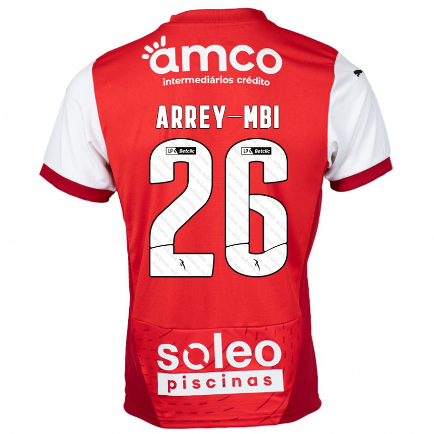 גברים כדורגל Bright Arrey-Mbi #26 אדום לבן ג'רזי ביתית 2024/25