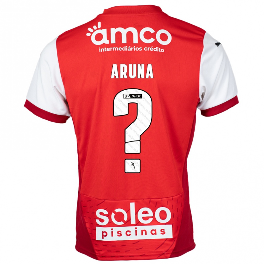 גברים כדורגל Ali Aruna #0 אדום לבן ג'רזי ביתית 2024/25