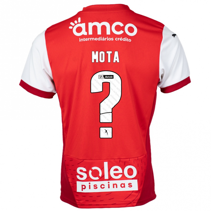 גברים כדורגל Edgar Mota #0 אדום לבן ג'רזי ביתית 2024/25