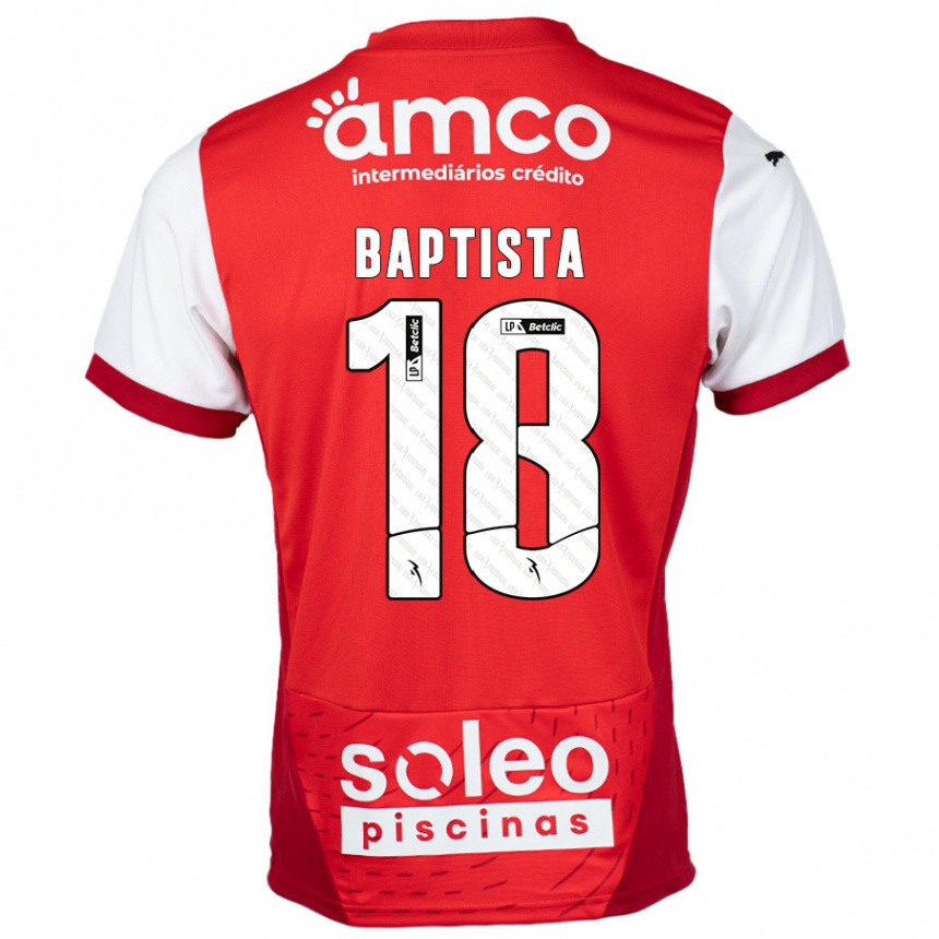 גברים כדורגל Tiago Baptista #18 אדום לבן ג'רזי ביתית 2024/25
