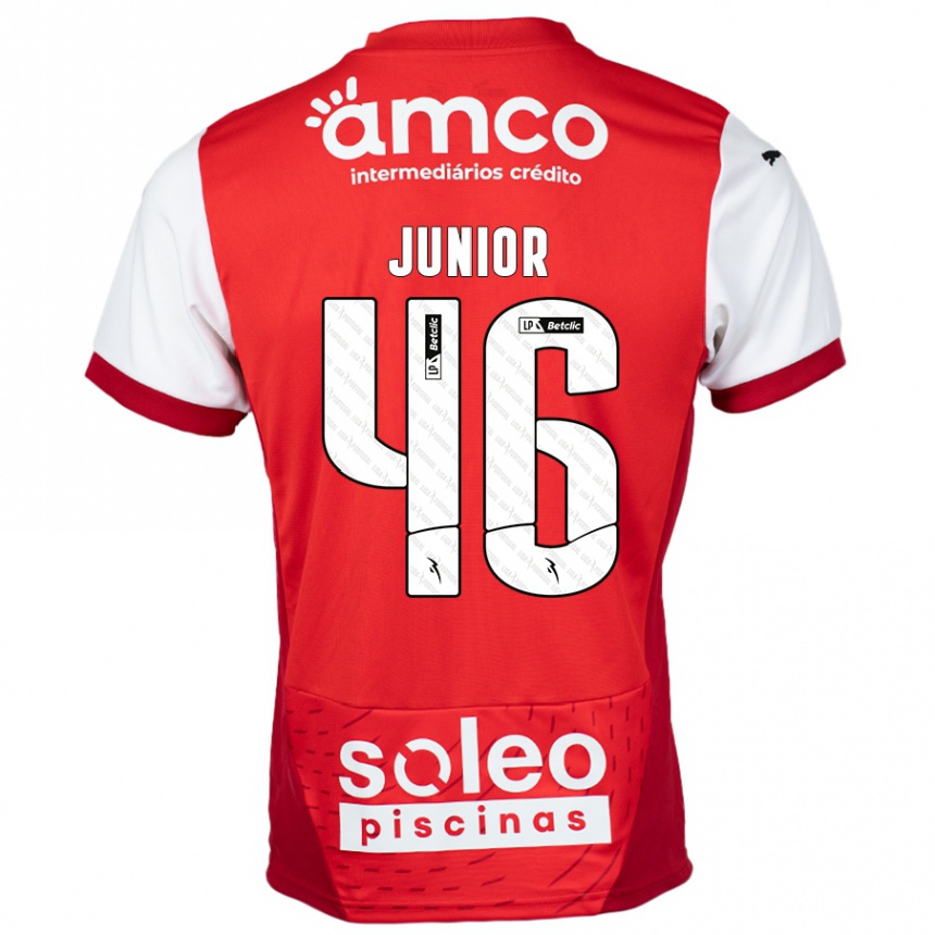 גברים כדורגל Mário Junior #46 אדום לבן ג'רזי ביתית 2024/25