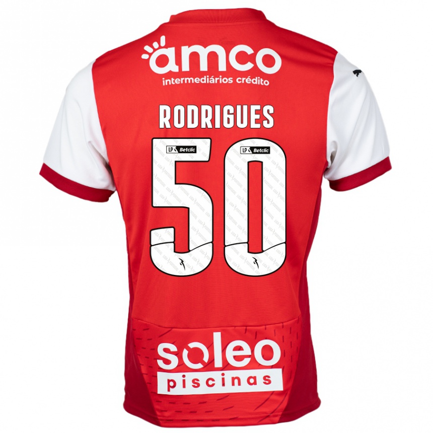 גברים כדורגל Diego Rodrigues #50 אדום לבן ג'רזי ביתית 2024/25