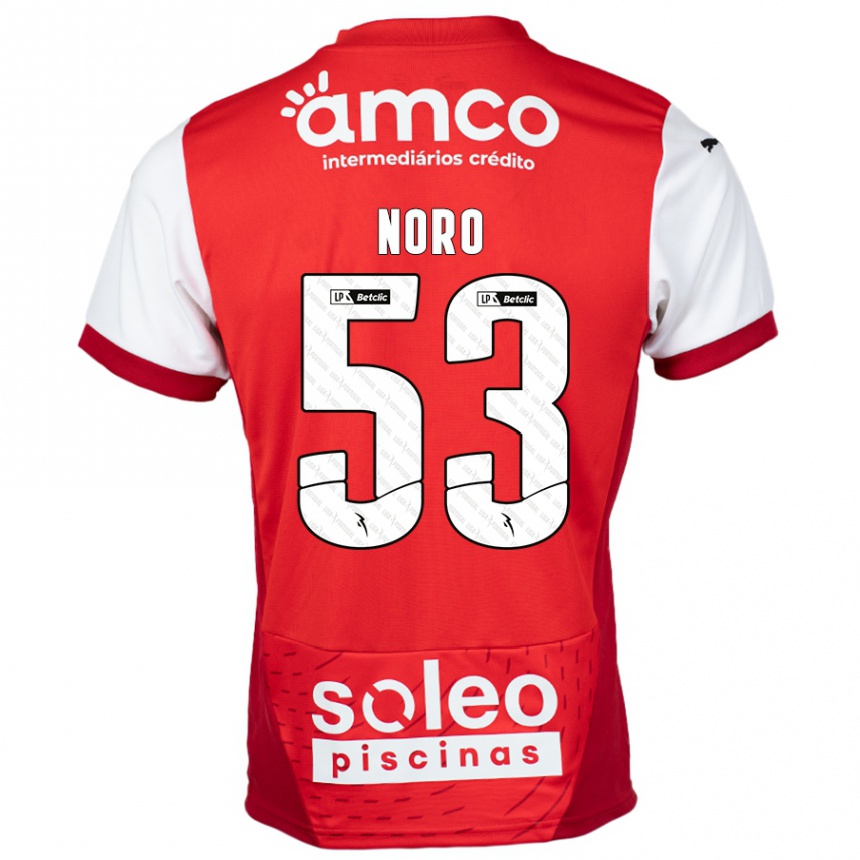 גברים כדורגל Jonatás Noro #53 אדום לבן ג'רזי ביתית 2024/25