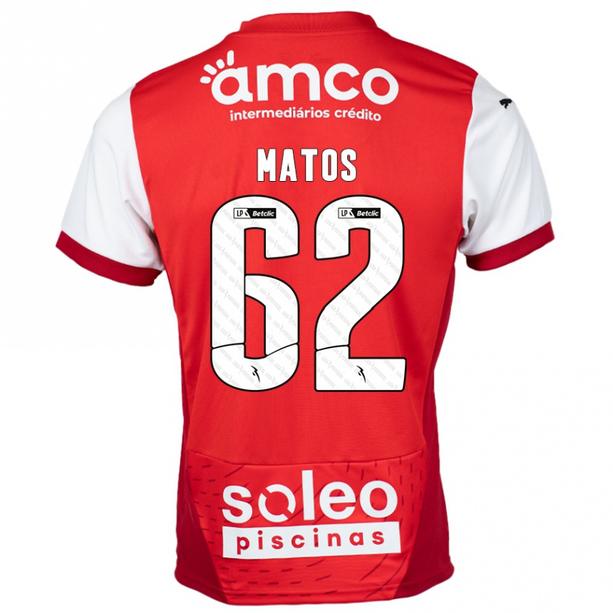 גברים כדורגל Nuno Matos #62 אדום לבן ג'רזי ביתית 2024/25