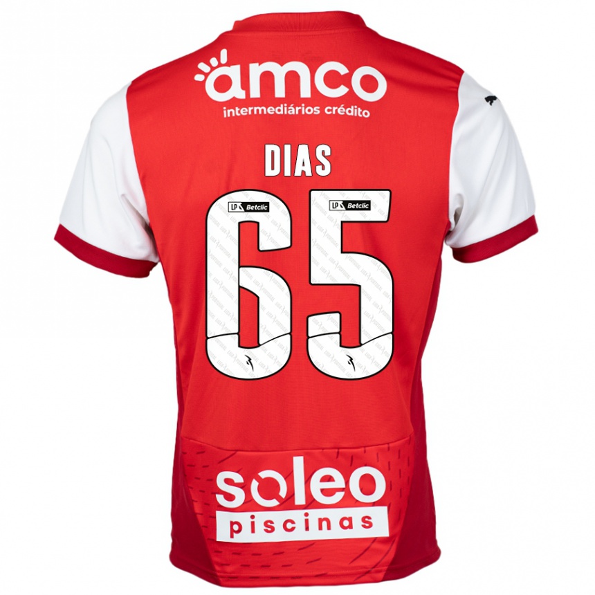 גברים כדורגל Leandro Dias #65 אדום לבן ג'רזי ביתית 2024/25