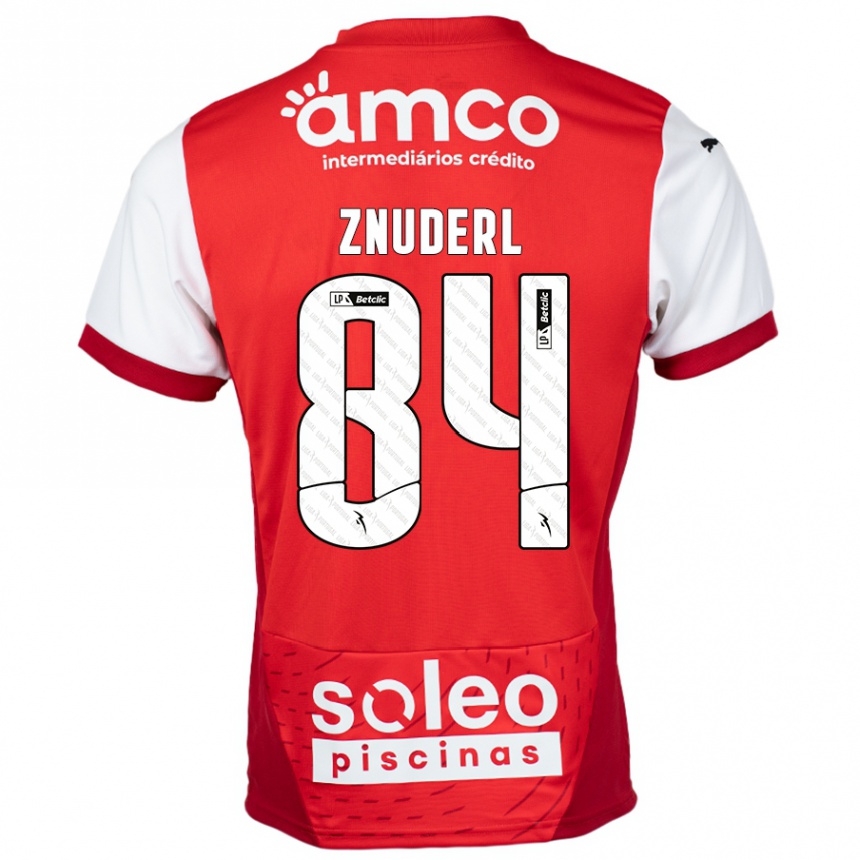 גברים כדורגל Tai Znuderl #84 אדום לבן ג'רזי ביתית 2024/25
