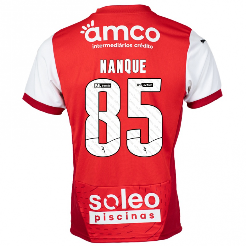 גברים כדורגל Edgar Nanque #85 אדום לבן ג'רזי ביתית 2024/25