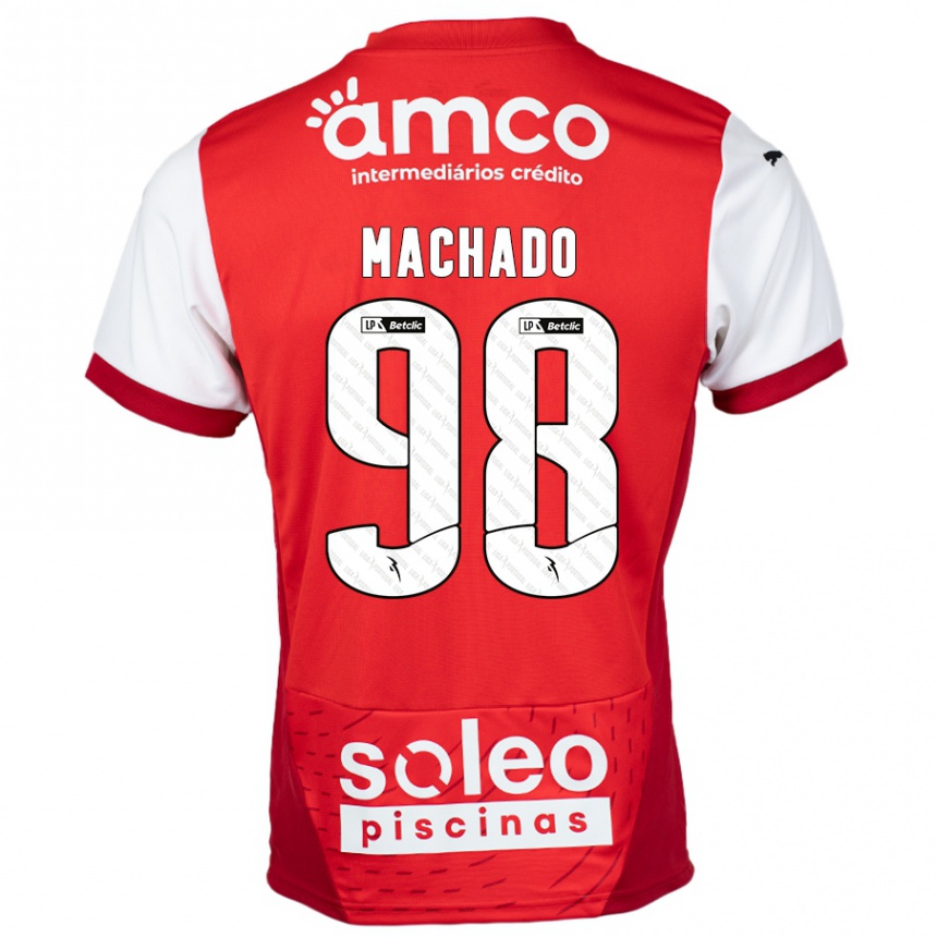 גברים כדורגל Gonçalo Machado #98 אדום לבן ג'רזי ביתית 2024/25