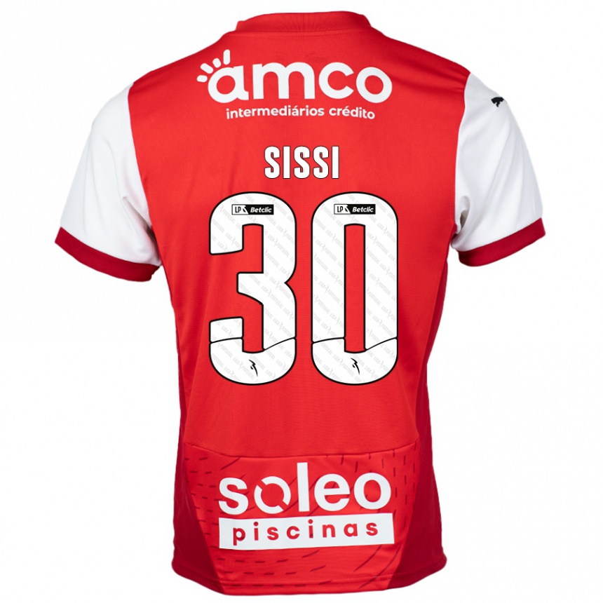 גברים כדורגל Sissi #30 אדום לבן ג'רזי ביתית 2024/25