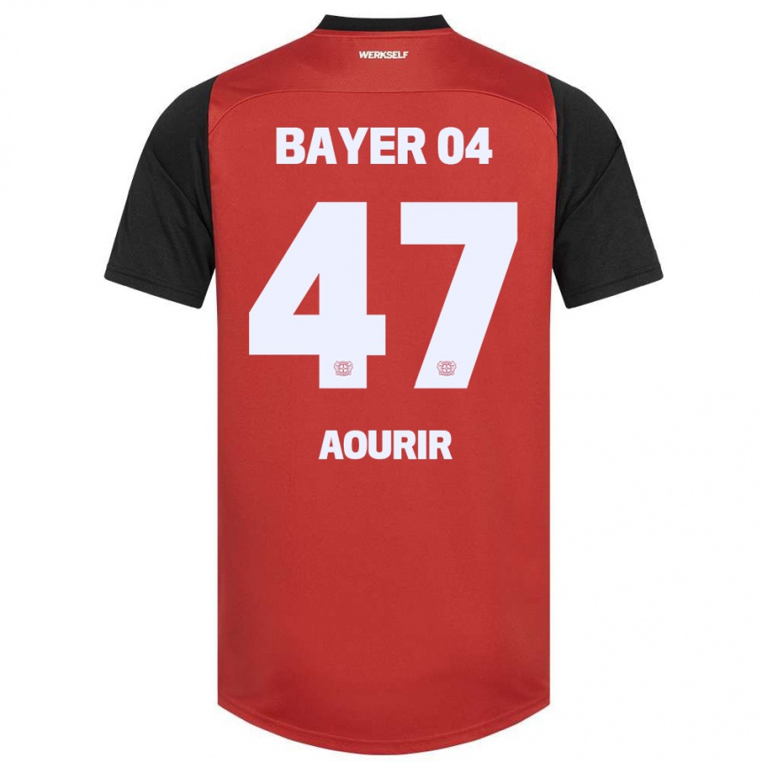 גברים כדורגל Ayman Aourir #47 אדום שחור ג'רזי ביתית 2024/25