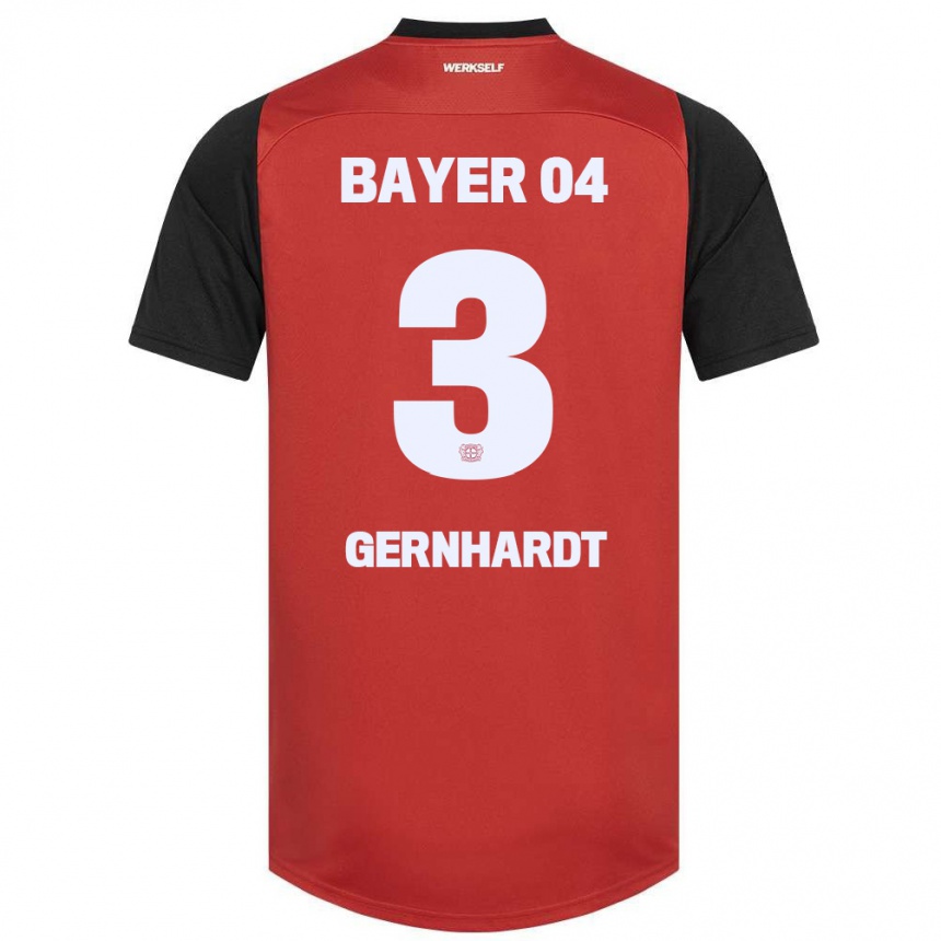 גברים כדורגל Nils Gernhardt #3 אדום שחור ג'רזי ביתית 2024/25