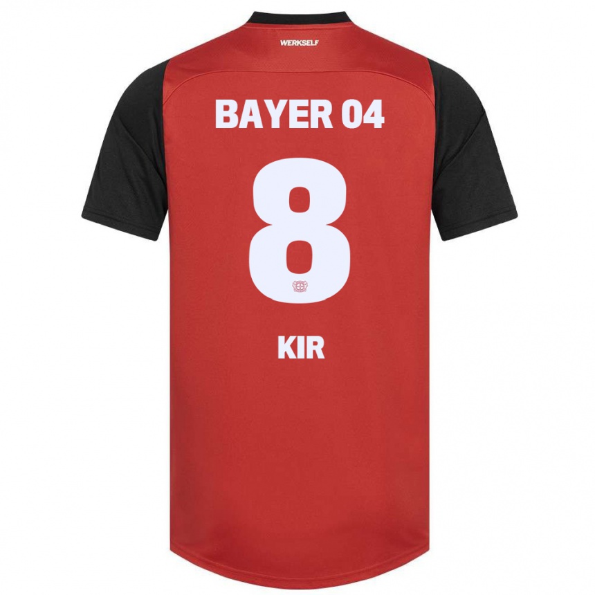 גברים כדורגל Burak Kir #8 אדום שחור ג'רזי ביתית 2024/25