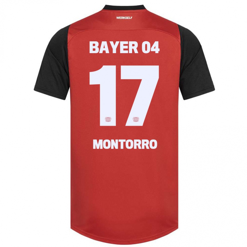 גברים כדורגל Josuè Montorro #17 אדום שחור ג'רזי ביתית 2024/25