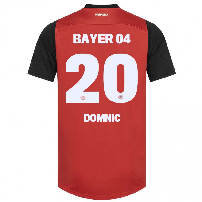 גברים כדורגל Nebe-Sirak Domnic #20 אדום שחור ג'רזי ביתית 2024/25