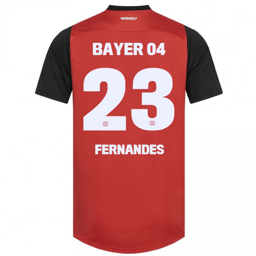 גברים כדורגל Tyron Fernandes #23 אדום שחור ג'רזי ביתית 2024/25