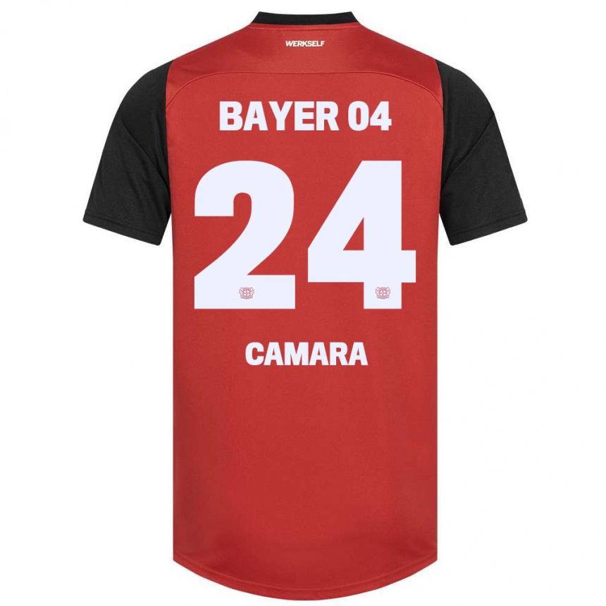 גברים כדורגל Nourdine Camara #24 אדום שחור ג'רזי ביתית 2024/25