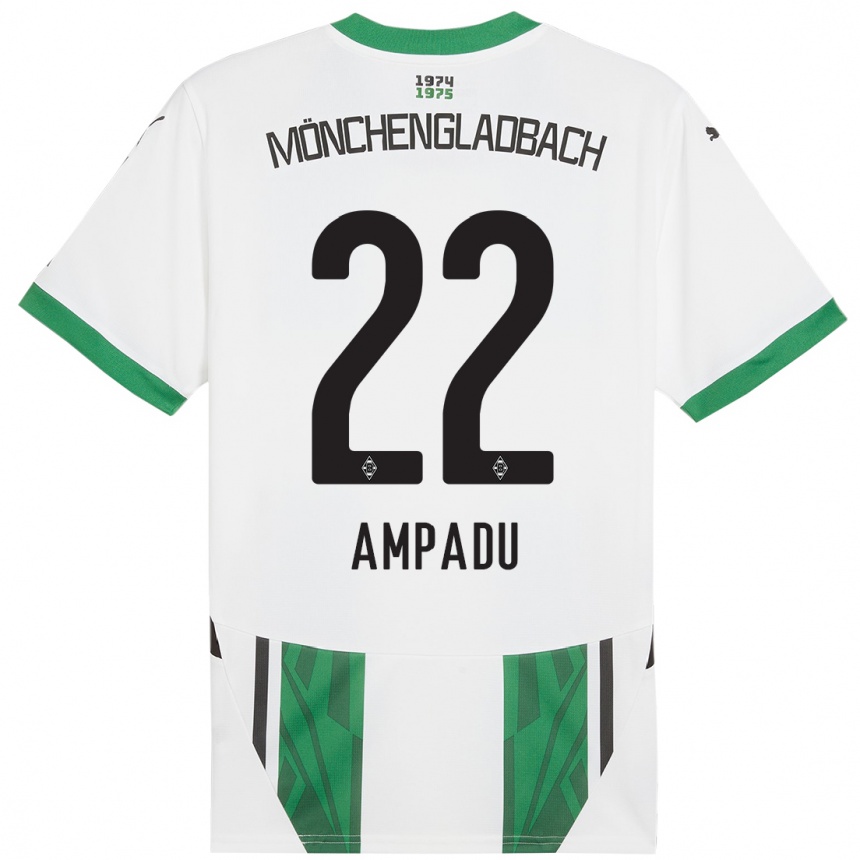 גברים כדורגל Leon Ampadu #22 ירוק לבן ג'רזי ביתית 2024/25