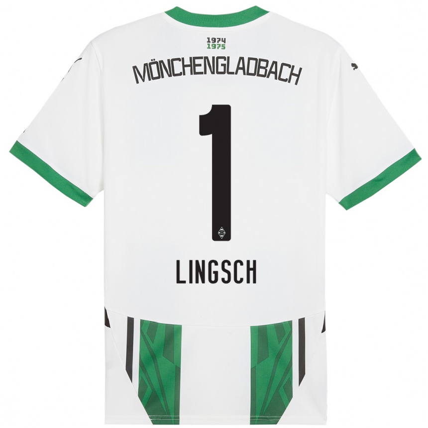 גברים כדורגל Tina Lingsch #1 ירוק לבן ג'רזי ביתית 2024/25