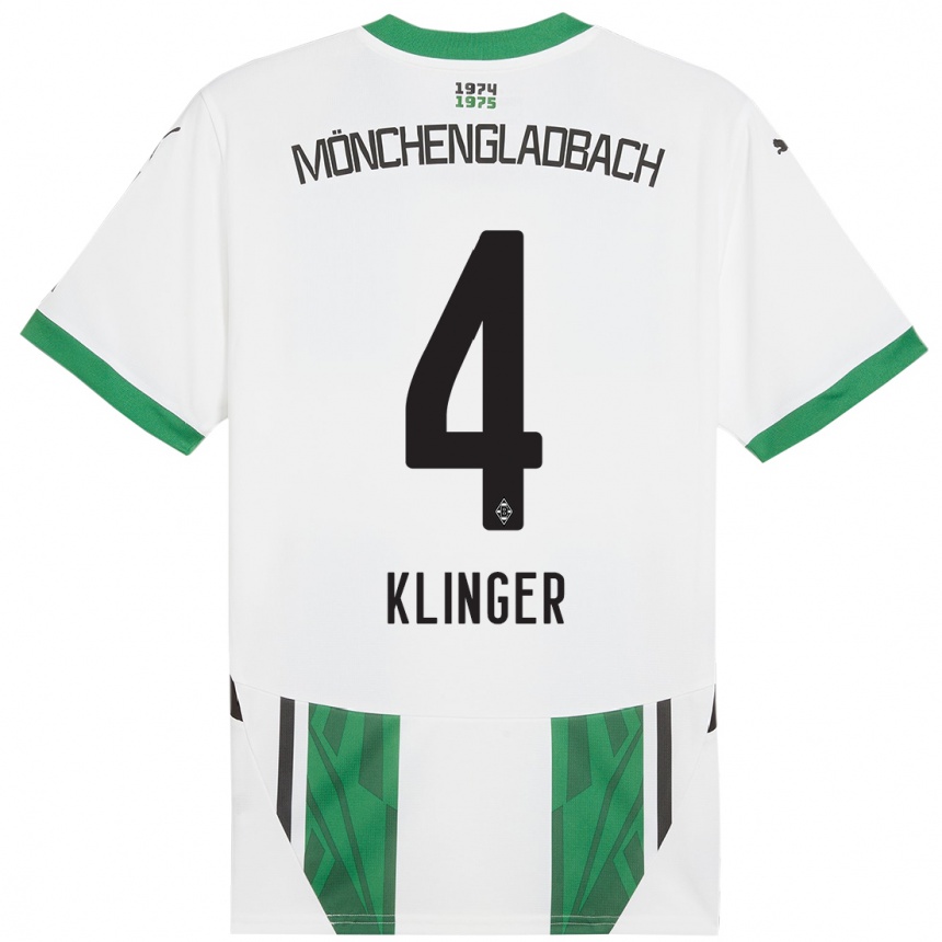 גברים כדורגל Nina Klinger #4 ירוק לבן ג'רזי ביתית 2024/25