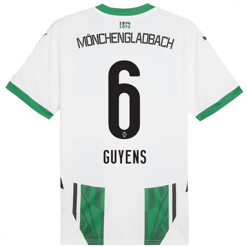 גברים כדורגל Emily Guyens #6 ירוק לבן ג'רזי ביתית 2024/25